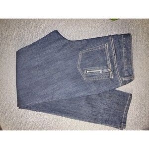 Michael Kors Blue Jeans Decorative Zipper Back Pockets Size 8P B#5